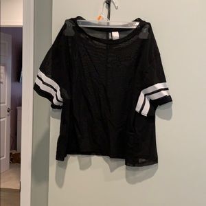 Crop Black See Through Shirt